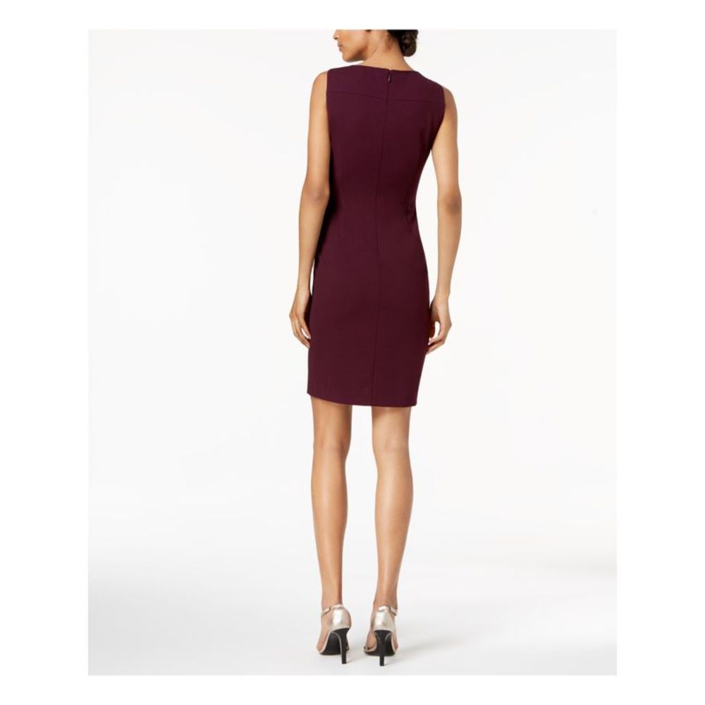 CALVIN KLEIN Womens Sunburst Sleeveless Short Wear To Work Sheath Dress - Picture 2 of 4